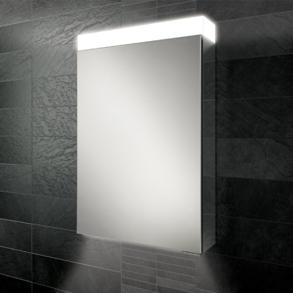 Close up product image of the HIB Apex 500mm LED Mirror Cabinet
